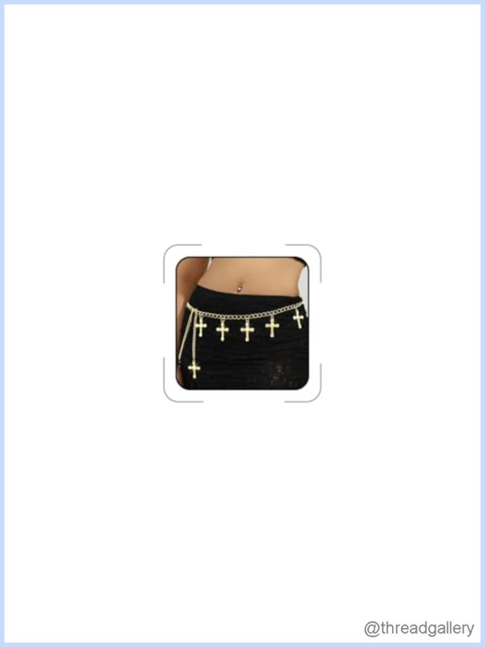 Layered Chunky Waist Chain Punk Gold Cross Belt Gothic Starfish Mermaid Jewelry